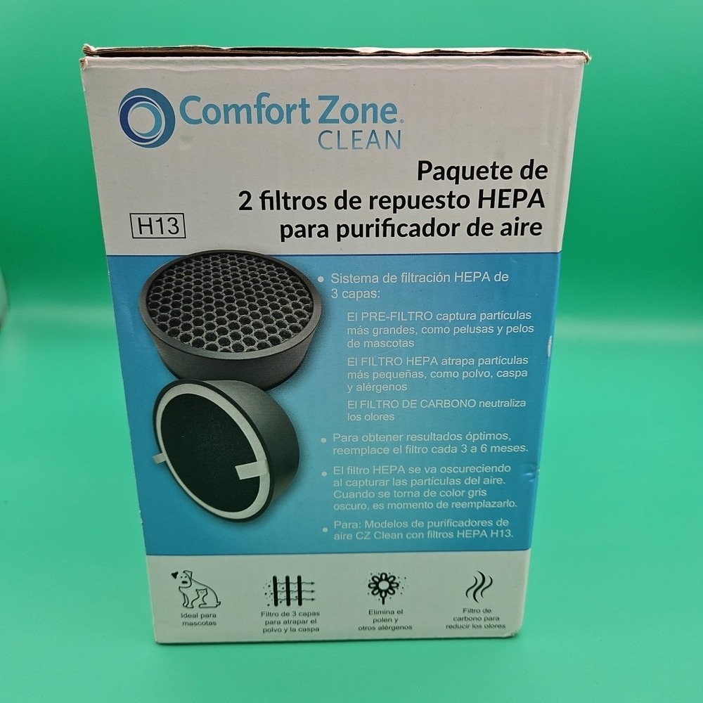 Comfort Zone Clean - CZAPH132 Air Purifier HEPA Replacement Filter (2-Pack) - Picture 5 of 6